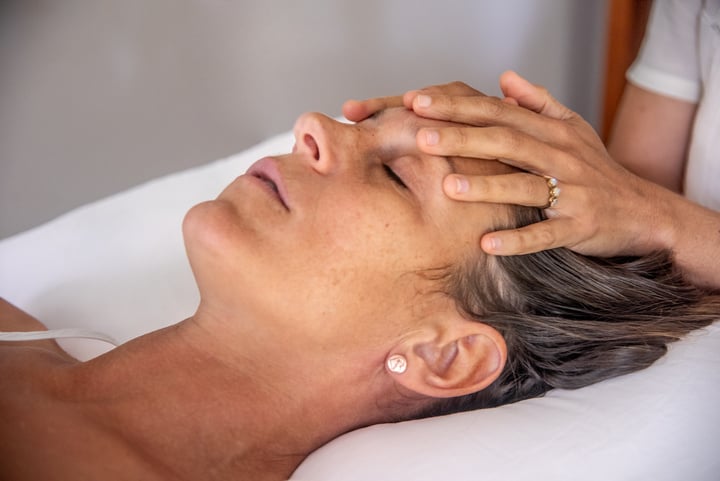 This is craniosacral osteopathy technique to help with neck pain, headaches, TMJ jaw pain, reduce stress, improve sleep, calm, mental focus, mood and more energy.